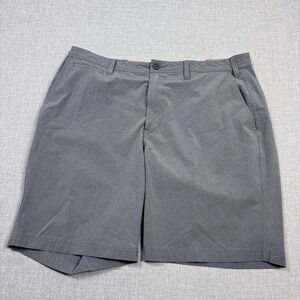 Orvis Fly Fishing Shorts Mens 36 Gray Chino Flat Front Polyester Cotton